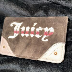 Juicy Couture Retro Vibe Slim Elongated Bifold Wallet Chocolate Dusty pink